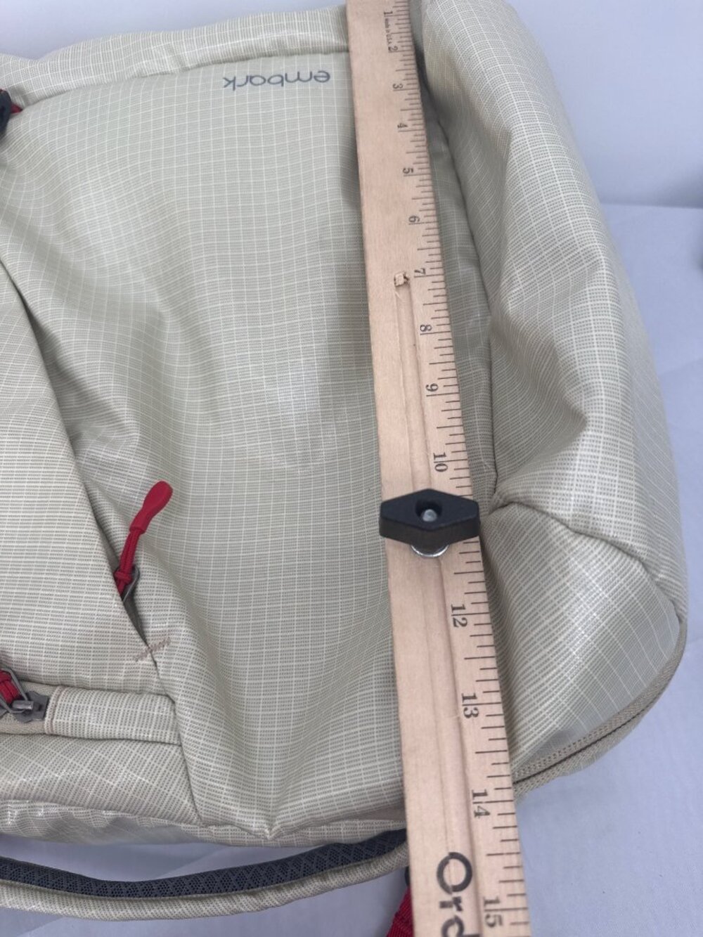 Embark 45L Adventure Travel Backpack Tan Grid Gorpcore Hiking Camp Festival - Picture 10 of 11